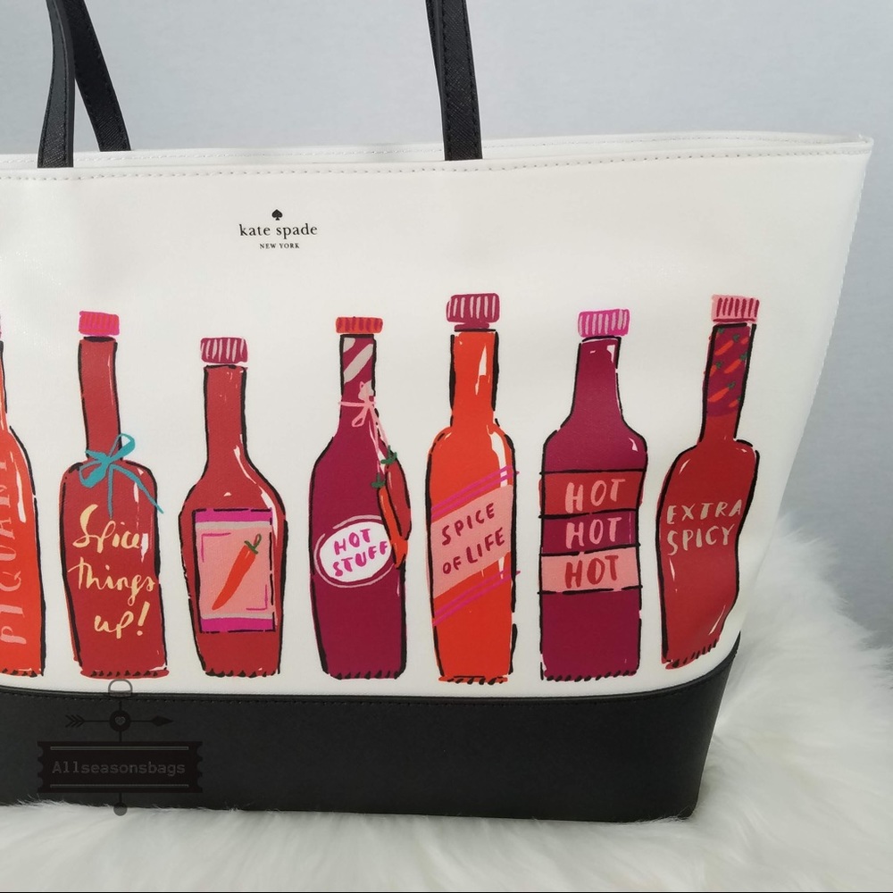 Kate Spade Hot Sauce Remmi Extra Spicy Tote Black - Picture 3 of 8